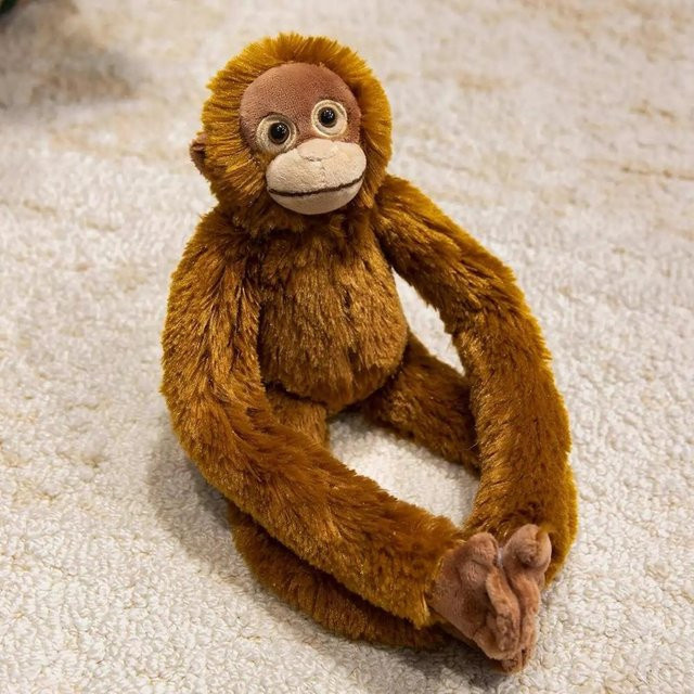 Hängende Waldtier-Stofftiere, Mama-Kind-Kuschelpuppe, braun, 50cm, ab 14 Jahre - Bild 1