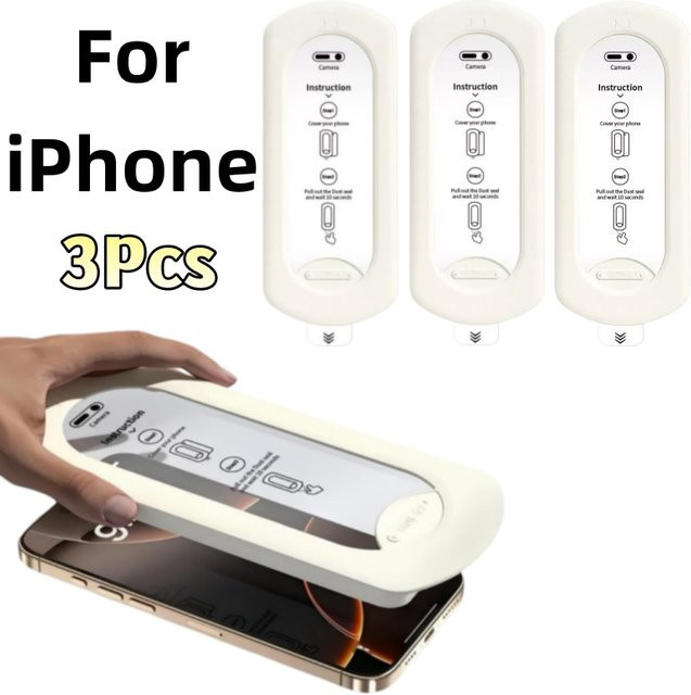 3er-Pack Apple iPhone Serie HD-Displayschutzfolien aus gehärtetem Glas, transparent - Bild 1