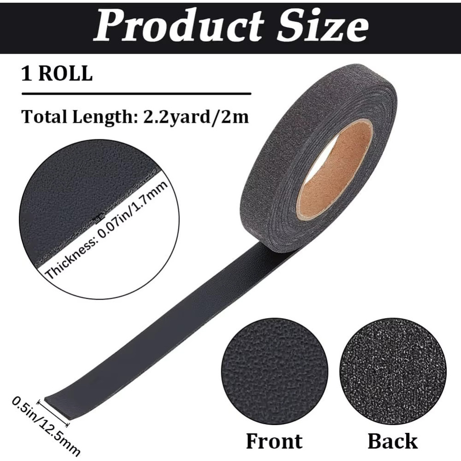Schwarze Lederriemen Rolle mit Litschi-Maserung, Breite: 1,25 cm, Länge: 200 cm, Dicke: 0,17 cm - Bild 2