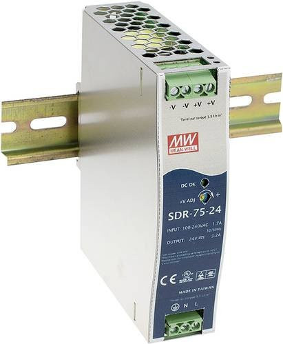Mean Well SDR-75-48 Hutschienen-Netzteil DIN-Rail 48 V/DC 1.6A 76W Silber - Bild 1