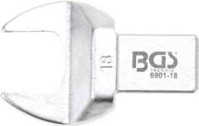 BGS Einsteck-Maulschlüssel aus Chrom-Vanadium in Silber, Größe 18 mm, Aufnahme 14 x 18 mm - Bild 1