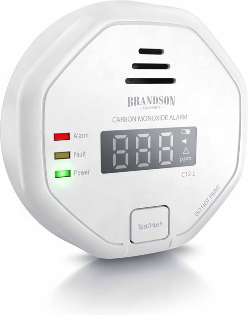 Brandson Kohlenmonoxid Melder mit LCD Display und 85 dB CO Alarm, weiß, batteriebetrieben - Bild 1