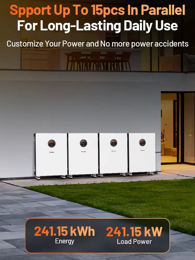 Humsienk 16kWh LiFePO4 48V (51.2V) 314Ah Lithium-Batterie 4er-Pack mit 200A BMS und CAN/RS485-Schnittstelle für Heimenergiespeicher und Solarsysteme - Bild 7