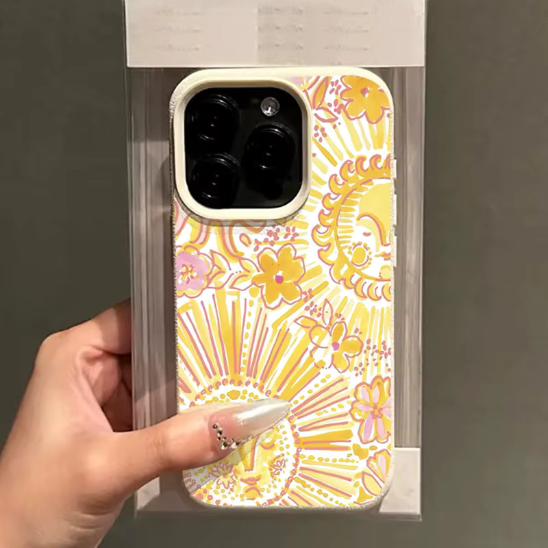 Handyhülle mit Sonnen-Gesichtsmuster für Apple iPhone 17, 16, 15, 14, 13, 12, 11 Pro Max und weitere Modelle, weiche Schutzhülle - Bild 3