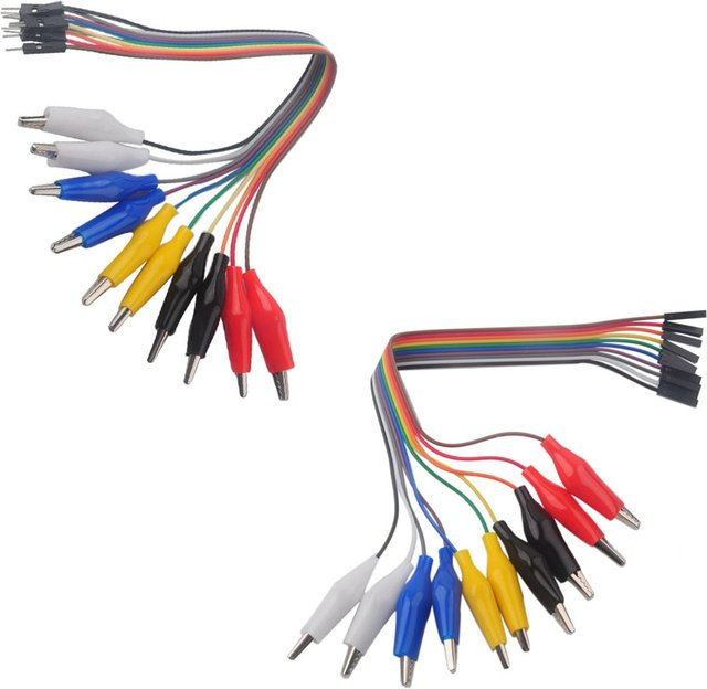 Gaqqee 10-poliges DuPont-Datenkabel mit Krokodilklemmen in Mehrfarbig, ideal für Arduino, Raspberry Pi und Orange Pi - Bild 1