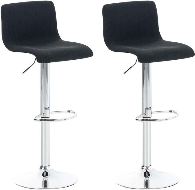 TPFLiving Barhocker Hope 1er Set in Schwarz mit Chromoptik Metallgestell und Stoffbezug, Höhe: 104 cm, Breite: 39 cm, Tiefe: 36 cm - Bild 1