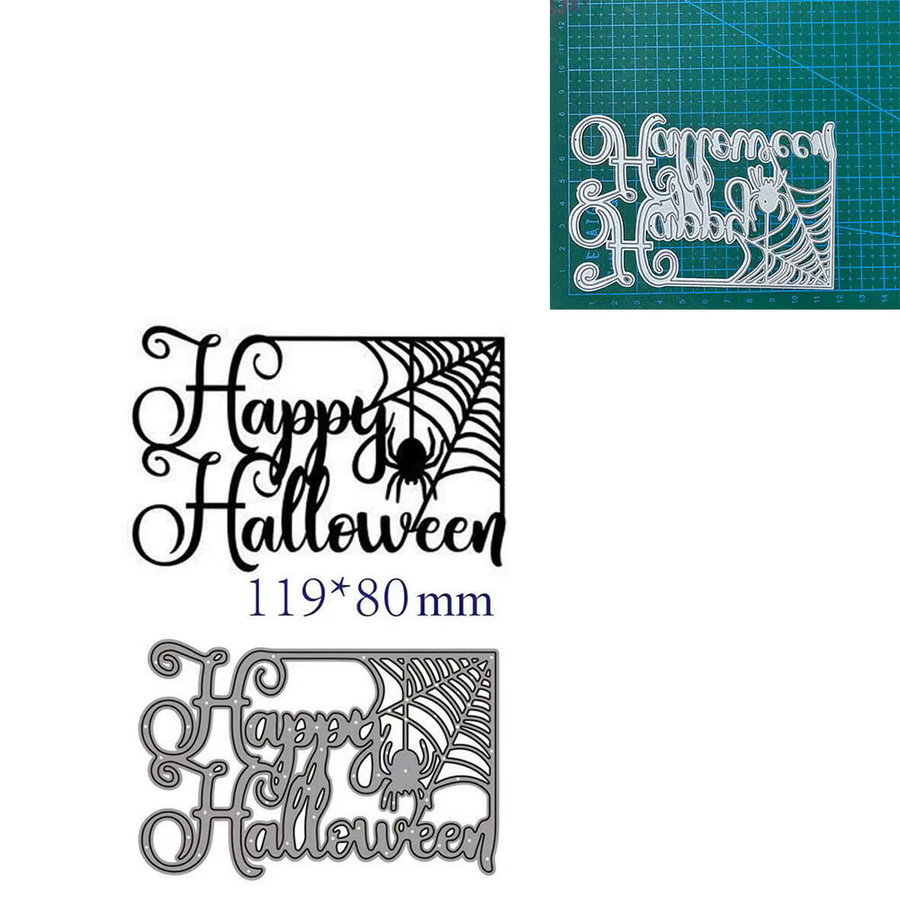 Halloween Metall Stanzformen in Silber für Scrapbooking und Bastelarbeiten - Bild 3