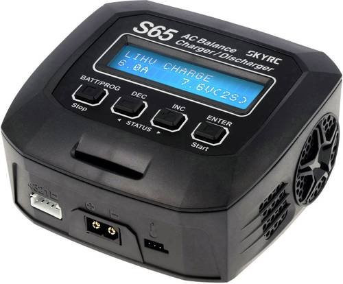 SkyRC S65 Modellbau-Multifunktionsladegerät 6A für LiPo, LiFePO, LiIon, LiHV, NiMH, NiCd und Blei in Schwarz mit XT60 Anschluss - Bild 1