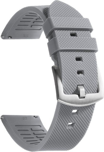 TolTales Uhrenarmband Silikon, grau, 20mm, 22mm, Unisex - Bild 1