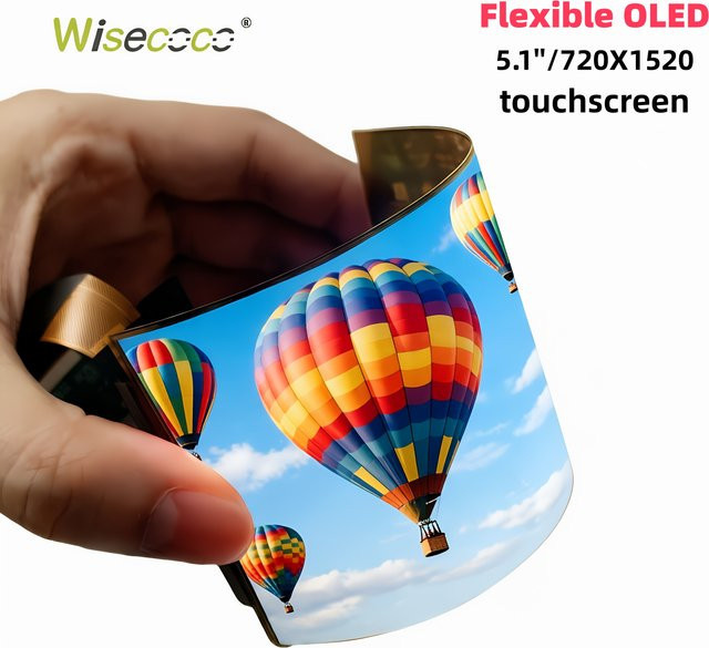 Wisecoco 5,1 Zoll Flexibles OLED Display mit 720x1520 Auflösung, Biegbares AMOLED Oncell Touchpanel für Raspberry Pi und Medizinische Geräte - Bild 1