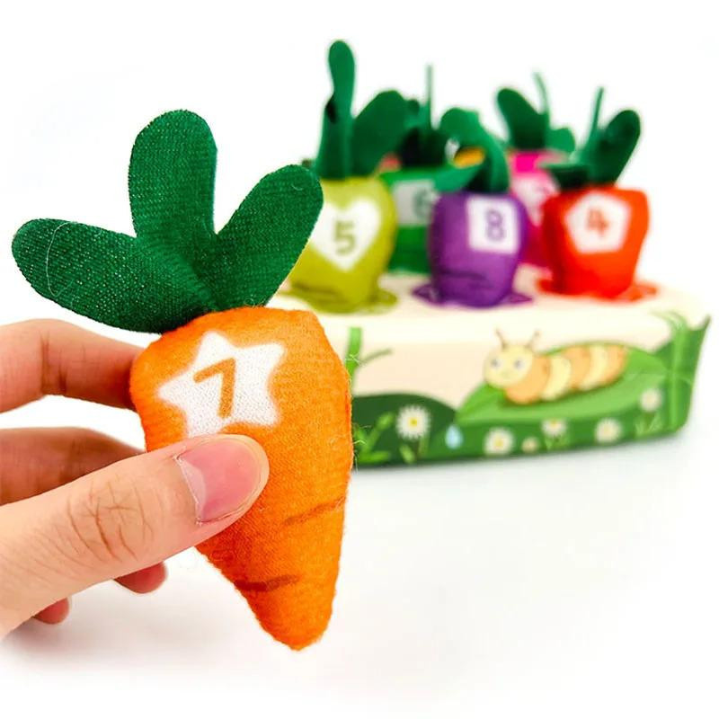 Linyi toy Montessori Karotte Ernte Spielzeug ab 3-6 Jahre Plüsch bunt - Bild 3