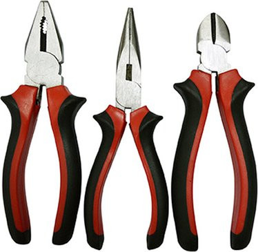 GO/ON! Zangen-Set aus Stahl und Kunststoff, 3-teilig, rot/schwarz/silber - Bild 1