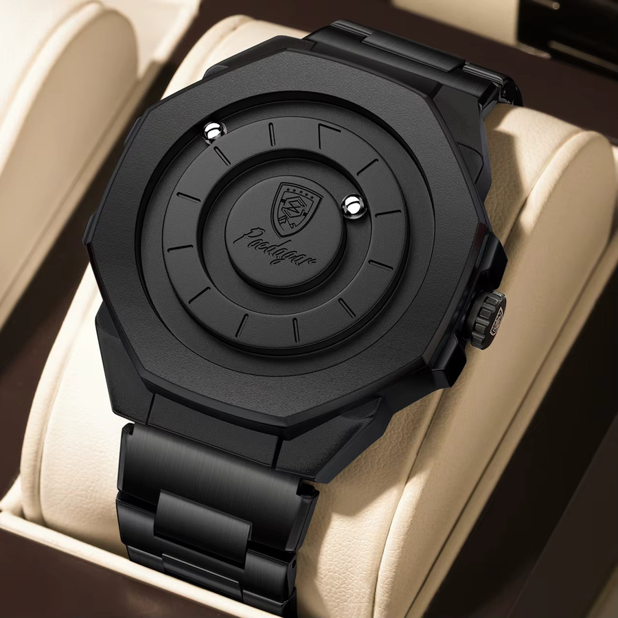 POEDAGAR Armbanduhr, Quarz, Edelstahl, Schwarz, Herren - Bild 2
