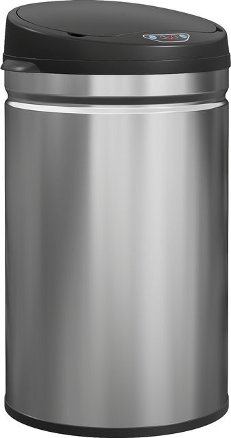 HOMCOM Sensor-Mülleimer aus Edelstahl mit 30 l Fassungsvermögen in Silber, automatischer Abfallbehälter mit Soft-Close-Deckel und Fingerabdruckschutz - Bild 1