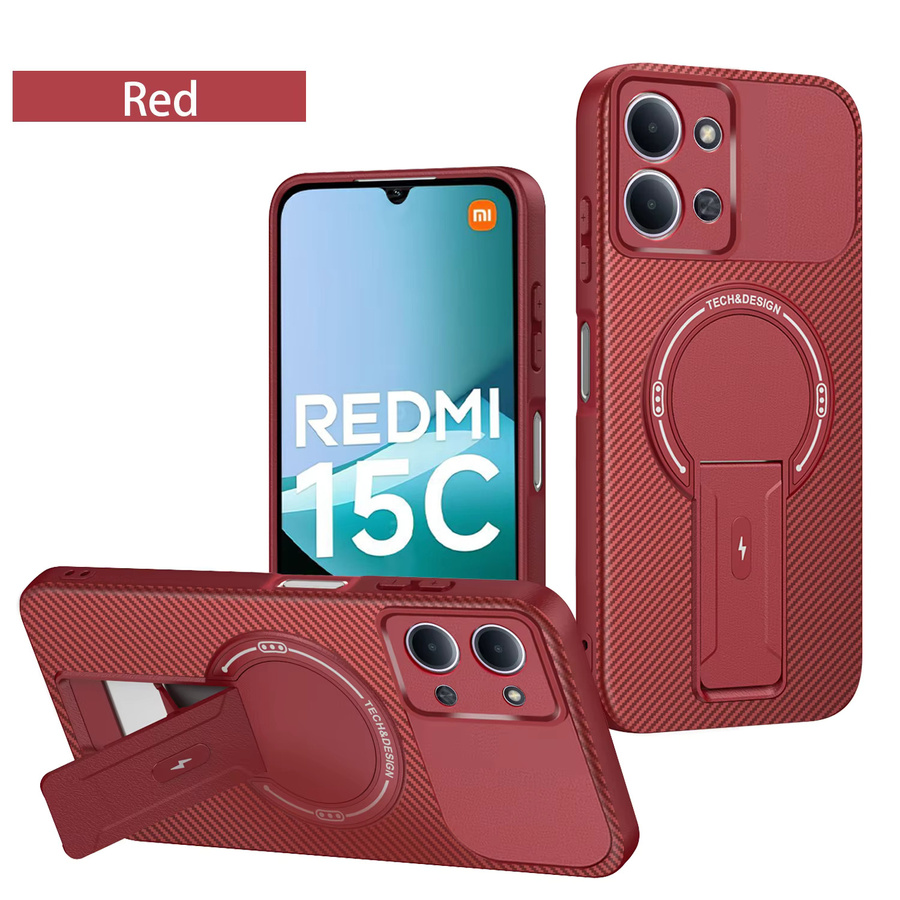 Magnetische Handyhülle für Xiaomi Poco C85 5G und Poco C85 4G mit Schutz-Rückabdeckung in Braun oder Rot - Bild 1
