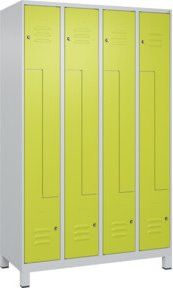 C+P Z-Spind Classic PLUS mit 8 Fächern, Füße, Zylinderschloss, grau/grün, H x B x T: 195 x 120 x 50 cm - Bild 1