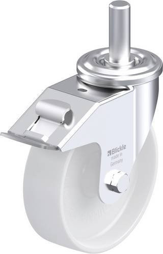 Blickle LEZ-PO 160G-22-FI Stahlblech-Lenkrolle in Weiß mit 160 mm Rad-Durchmesser und 300 kg Tragfähigkeit - Bild 1