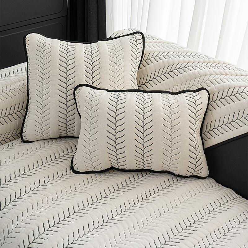 BC-Warm Home Luxus Retro Sofabezug aus Samt, einteiliges Sitzkissen mit Streifenmuster, B/H: 70 x 210 cm - Bild 3