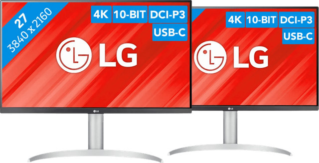 LG 27UP850N-W Doppelpack 4K UHD Monitor mit USB-C in Silber - Bild 1