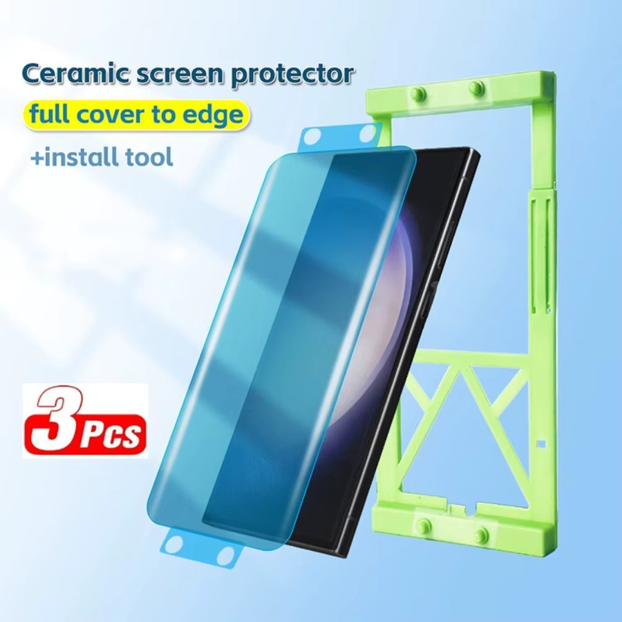 3 Stück Keramik-Hydrogel-Displayschutzfolie für OnePlus 15 13 12 11 10 Pro 9R 8 inklusive Installationsset, transparent - Bild 2