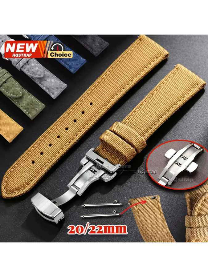 HQstrap Uhrenarmband Nylon, Schmetterlingsverschluss, Unisex - Bild 4