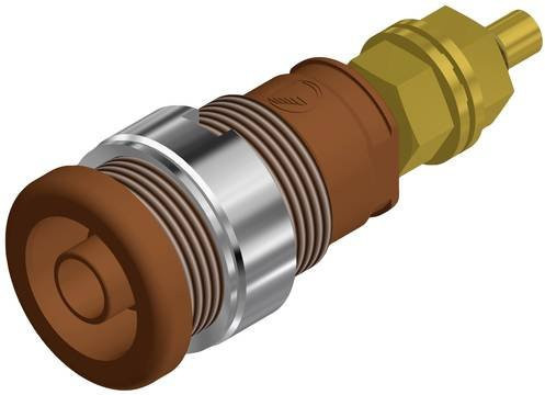 Hirschmann SEB 2600G M4 Sicherheits-Laborbuchse für den Einbau, vertikal, Stift-Ø: 4 mm, Braun - Bild 1