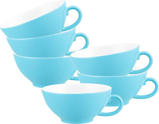 Seltmann Weiden Teetassen Liberty Pure Colors Blau aus Porzellan 6er Set 140 ml - Bild 1