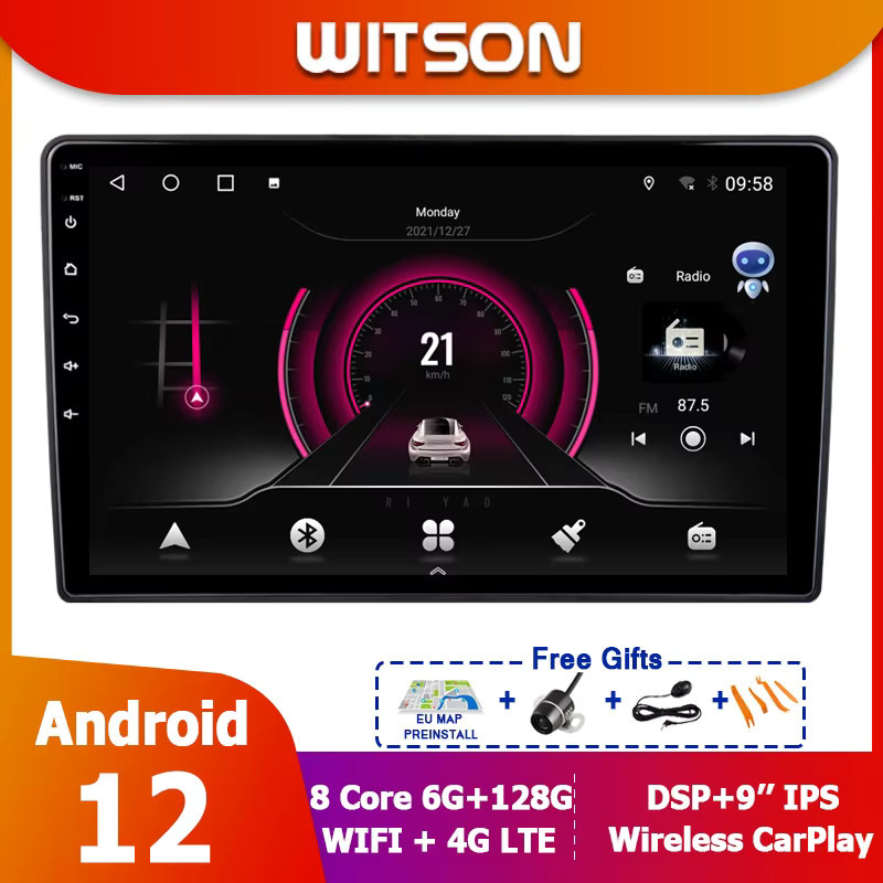 WITSON Android 14 Multimedia-Navigationssystem für KIA CEED mit 9-Zoll-Bildschirm, GPS, Wi-Fi und CarPlay in Schwarz - Bild 2