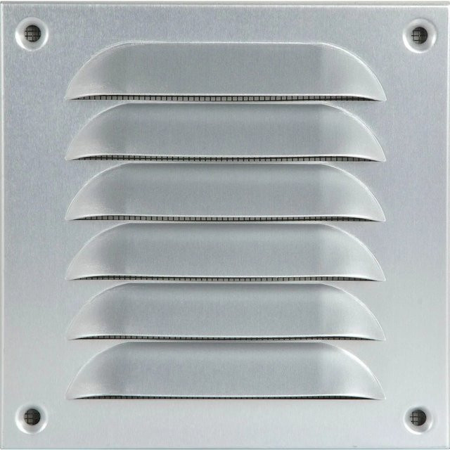 Upmann Wetterschutzgitter Eckig Aufschraubbar aus Aluminium in Silber, B/H: 140 x 140 mm - Bild 1