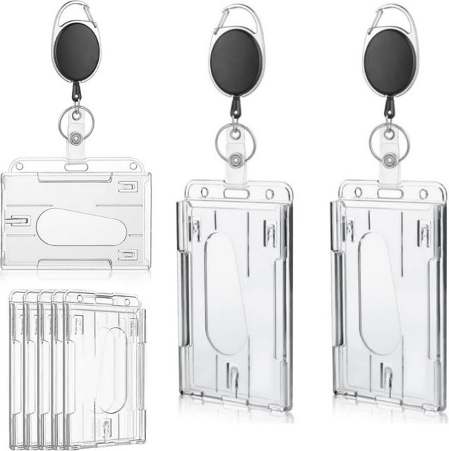 LKEEP Transparenter Kartenhalter mit Ausweishalterrolle und Ausweishalter für Mitarbeiterausweise und Arbeitskarten aus Kunststoff - Bild 1