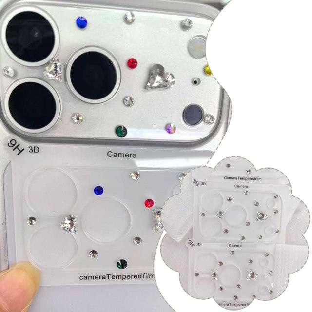 Transparente Handyfolie mit Herz-Design und Diamant-Linsenschutz für iPhone 17 Pro Max und iPhone 17 Pro - Bild 1