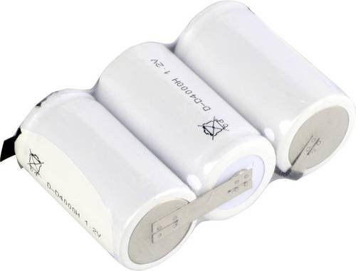 Mexcel Reihe F1x3 Akkupack mit 3x Mono D Akkumulatoren, Flat-Top NiCd, 3.6V, 4000 mAh, hochtemperaturfähig, weiß - Bild 1