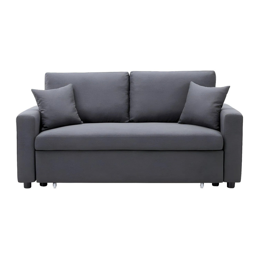 Schlafsofa Vente-unique Inizor in Anthrazitgrau mit Stoffbezug und Armlehnen, Breite: 168 cm - Bild 2