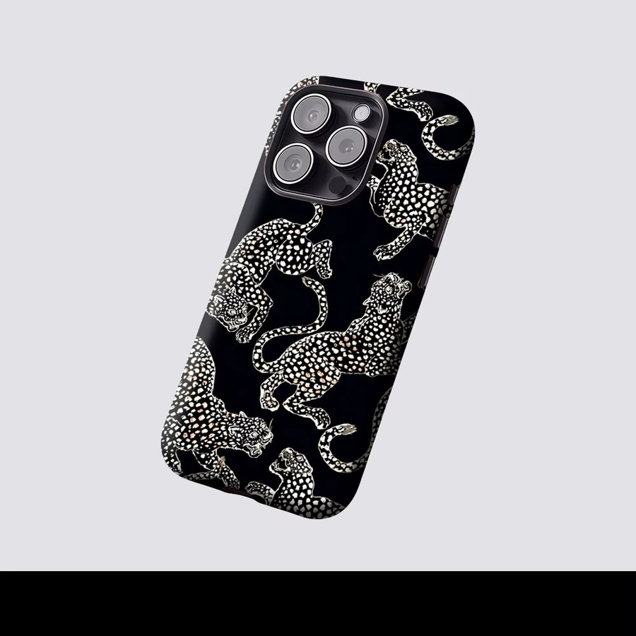 Aurbe 2-in-1 MagSafe Hülle mit mattem Film und Leoparden-Prowl-Design für iPhone 17 16 15 14 Plus Pro Max, stoßfeste Hartschale, Gold/Schwarz - Bild 2