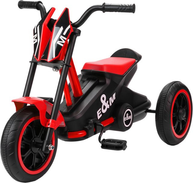 AIYAPLAY Dreirad Motorrad mit Pedal aus Stahl, Rot, 18-36 Monaten - Bild 1