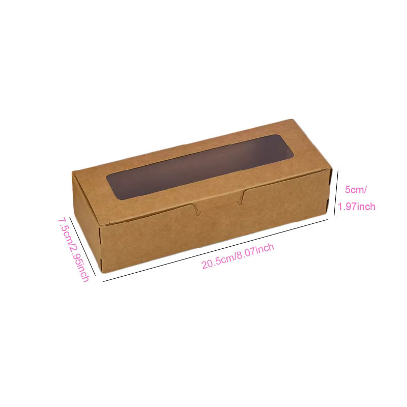 Kraftpapier Verpackungsboxen mit transparentem Fenster für Süßigkeiten, Kuchen und Geschenke zu Hochzeiten, Geburtstagen oder Partys - Bild 2