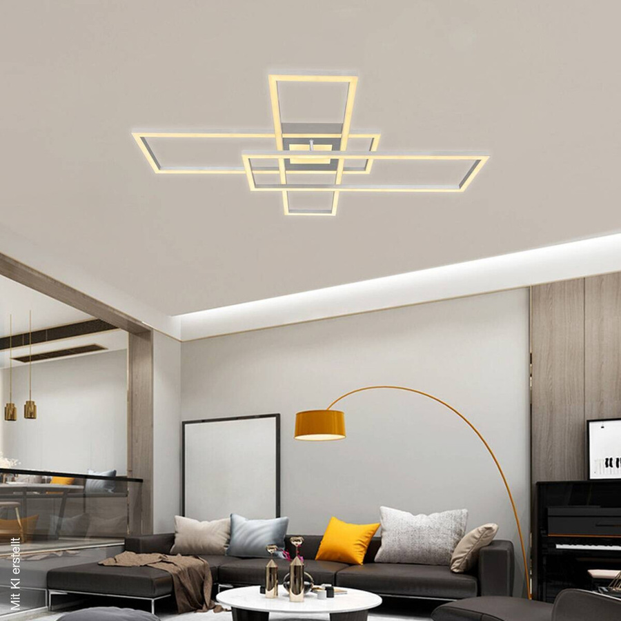 Pocoline LED-Deckenleuchte Yara in Silber, dimmbar, Metall und Kunststoff, B: 69,4 cm, H: 99,2 cm, T: 11,5 cm - Bild 2