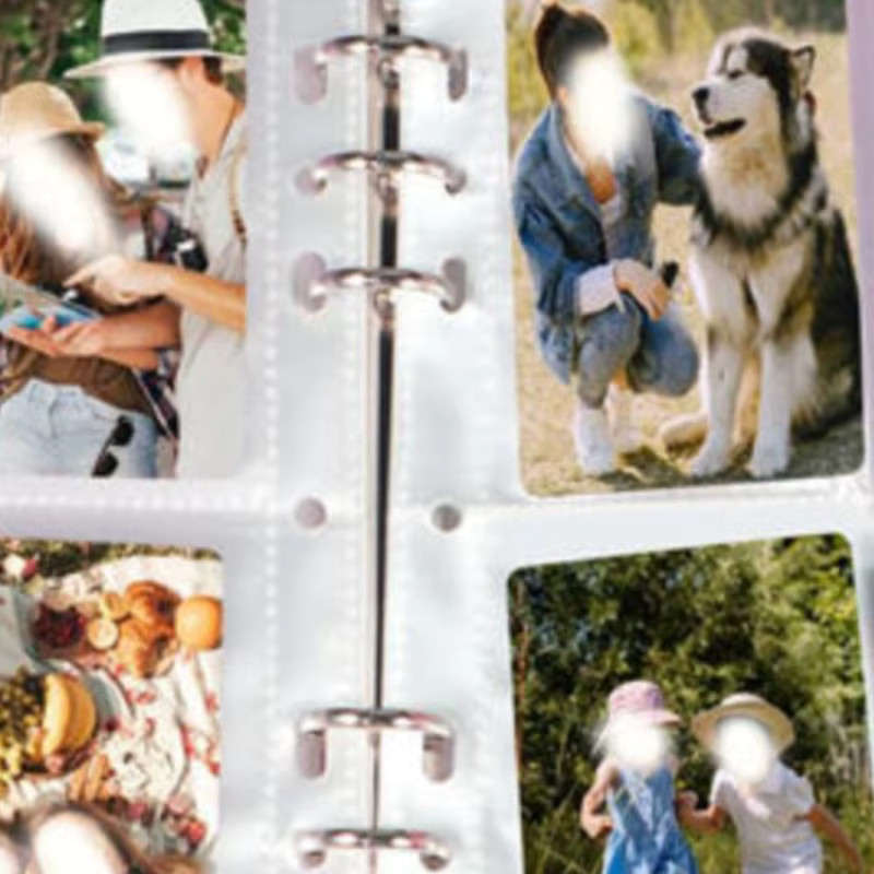 Transparentes DIY PVC Fotoalbum mit 25 Blättern und 4-Gitter-Aufbewahrungstaschen als Loseblatt-Notizbuchhülle und Fotokartenhalter - Bild 3