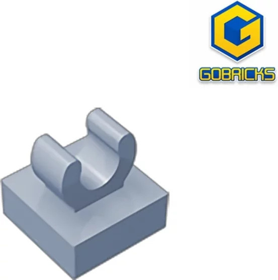 Gobricks GDS-818 Tile Special 1x1 mit Clip, Zubehör, Grau - Bild 1
