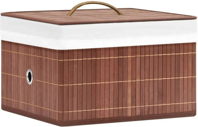 vidaXL Bambus Aufbewahrungsboxen 4er Set Braun mit Griffen und offener Webstruktur, faltbar - Bild 1