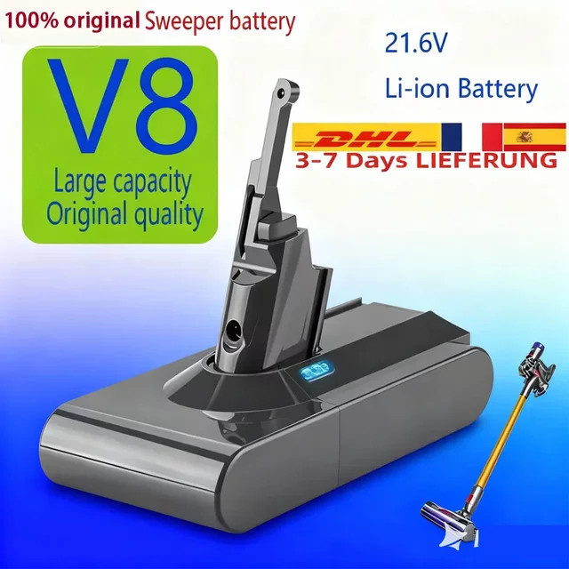 Ersatzakku für Dyson V8 Absolute kabellosen Handstaubsauger mit 9800mAh und 21,6V - Bild 1