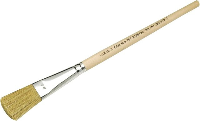 LUX-TOOLS Ausbesserungspinsel Größe 3 für lösemittelbasierte Produkte in Natural mit Holzgriff - Bild 1