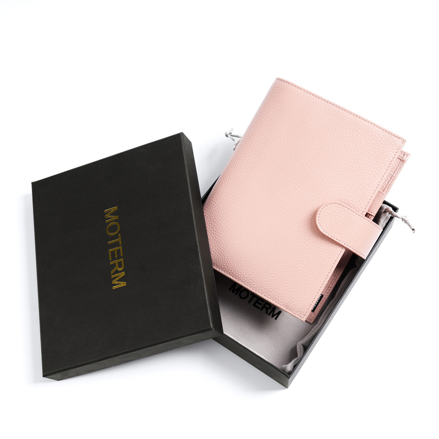 Moterm Versa 3.0 Ringe Planer Notizbuch aus genarbtem Rindsleder in Pink mit 25-mm-Ringen Organizer Agenda Journal - Bild 2