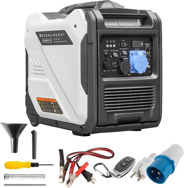 STAHLWERK Stromgenerator IG 5500 ST Benzin Generator mit 5,5 kW und 7,48 PS in Schwarz und Weiß - Bild 1