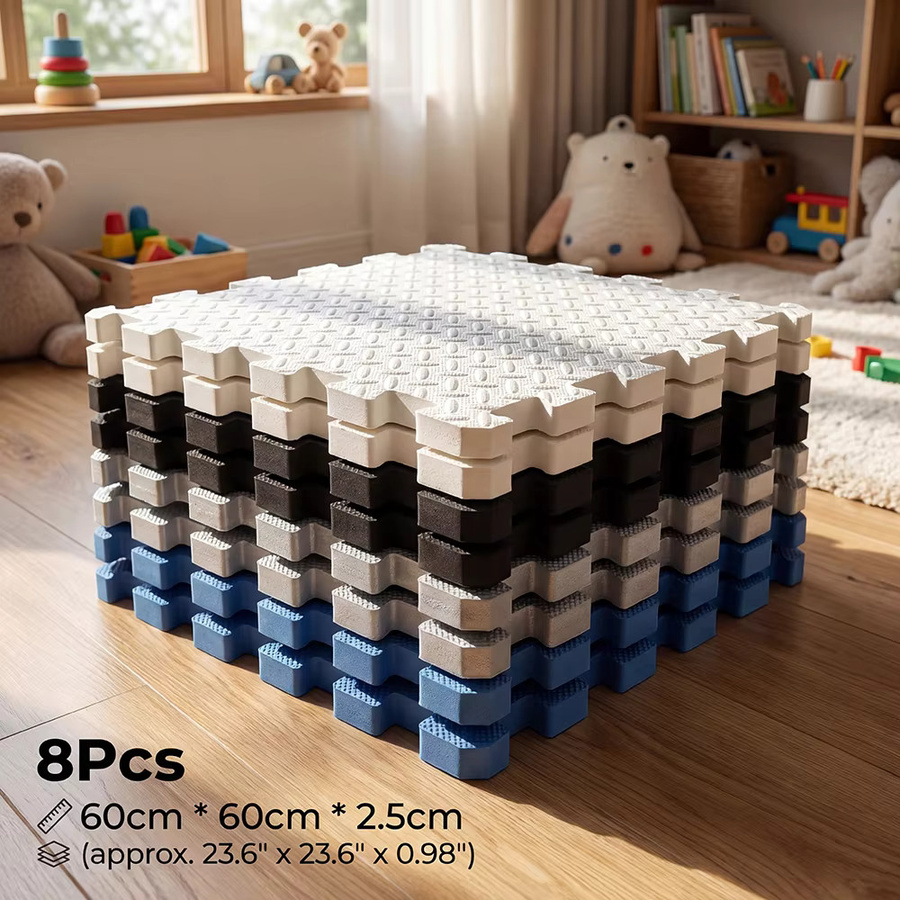 DHDH 8-teilige Puzzle-Spielmatte aus EVA-Schaum für Babys, Mehrfarbig und Weiß, B/B/H: 60 x 60 x 2,5 cm - Bild 2