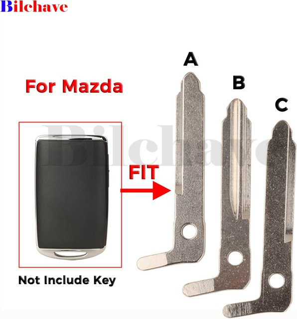 Jingyuqin Smart Key Notfall-Einsatzschlüssel mit ungeschnittenem Rohling für Mazda 2 3 5 6 M6 MX5 CX5 CX7 CX9 RX8 CX30 - Bild 1
