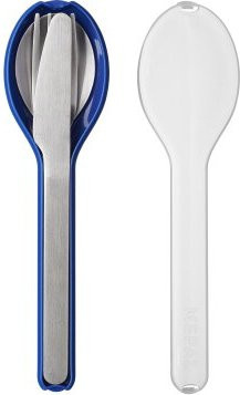 Mepal Besteck-Set Ellipse 3-teilig aus Edelstahl in Vivid Blue mit Aufbewahrungsbox und spülmaschinenfest - Bild 1