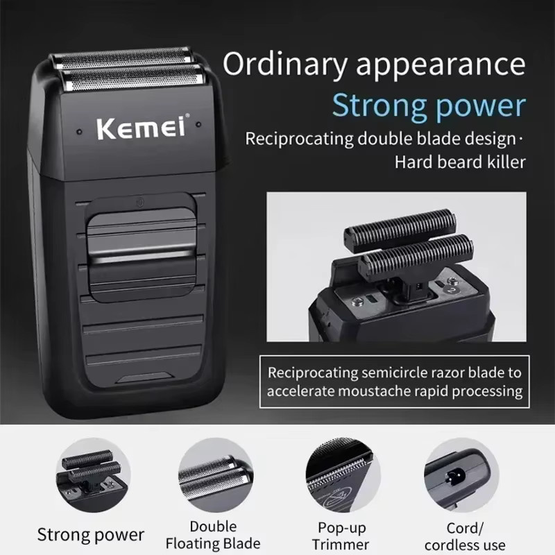 Kemei Elektrische Haarschneidemaschine für Herren, Schwarz - Bild 3