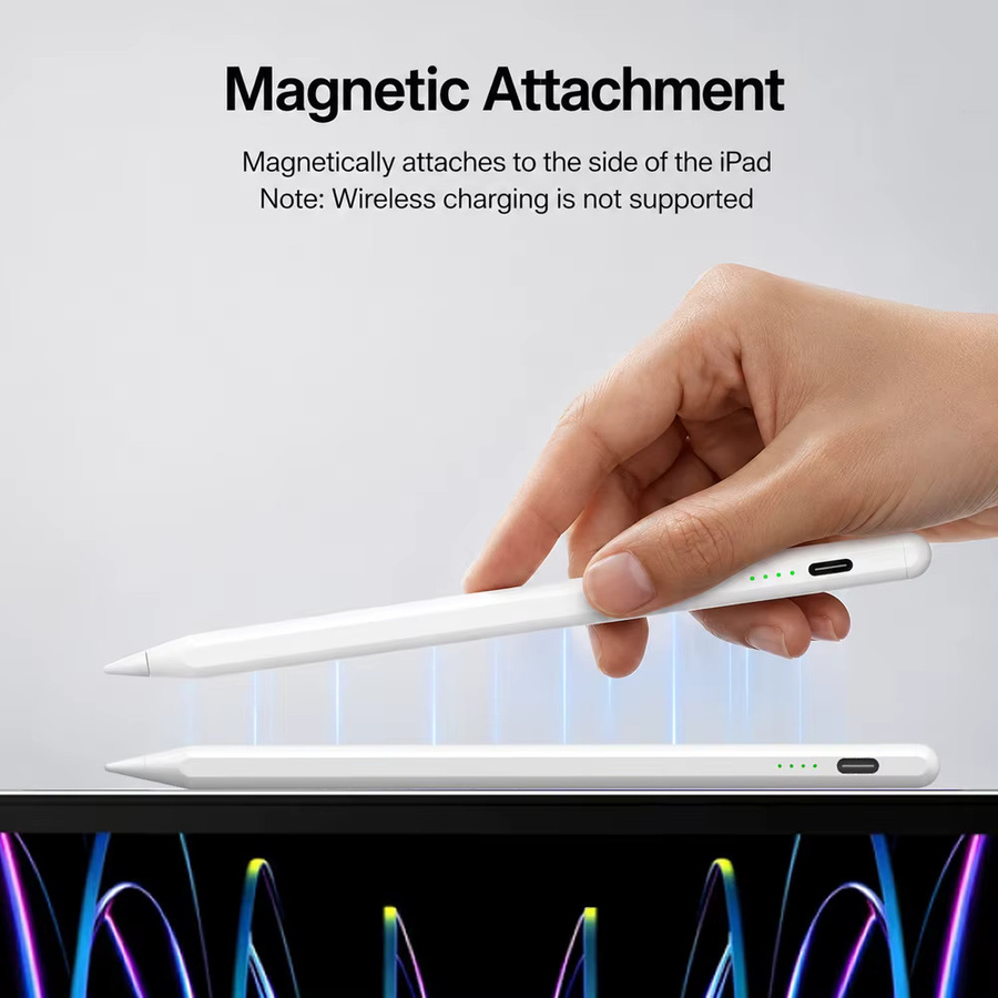 READYYEAH Magnetischer Stylus-Stift für iPad mit Handballenerkennung und Neigungssensitivität, Farbe: Weiß - Bild 2
