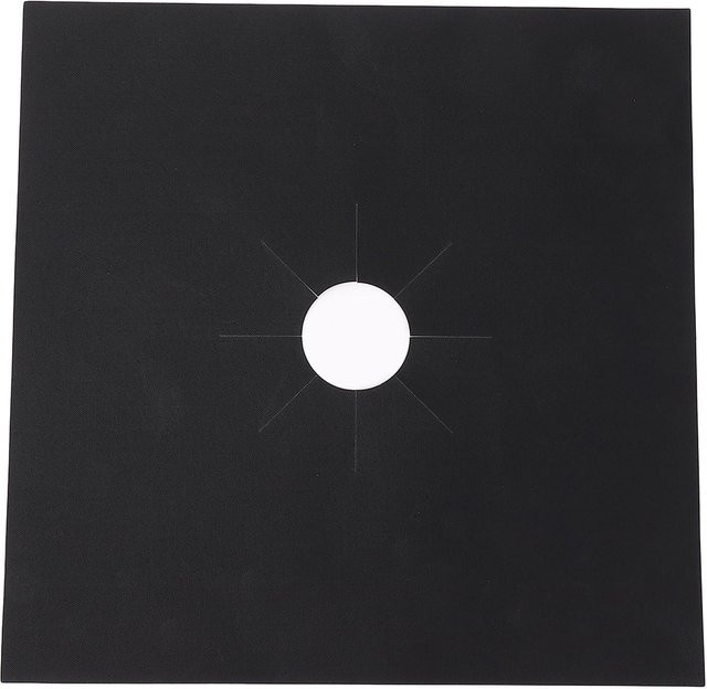 GoolRC 4-teilige Gasherdmatte aus PTFE in Schwarz, hitzebeständig und antihaftbeschichtet, B/T/H: 27,0 x 27,0 x 0,012 cm - Bild 1